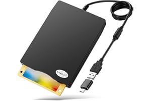 RAAYOO USB Floppy Disk Reader, 3.5 inch External Portable 1.44 MB FDD Floppy Disk Drive for Windows 11/10/8/7/2000/XP PC Laptop Desktop Notebook Computer