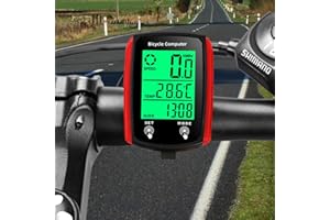ZOKBOM Bike Computer Wired, Waterproof Bicycle Speedometer and Odometer with Backight,19 Functions Cycle Pedometer with Large LCD Touch Screen for Outdoor Men Women Teens Bikers