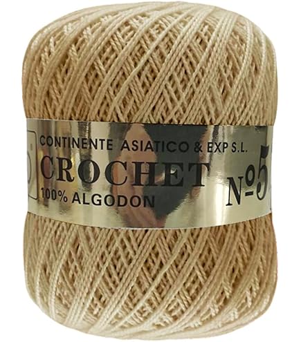 Fil à Crocheter Coton Câblé N°5 - Beige à Marron