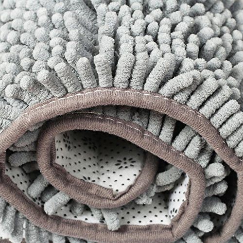 Badematte rutschfester Badvorleger 40 x 60cm Haltbarkeit und Umweltschutz, für die auch Küche und Fremdenzimmer grau Bugat - 5