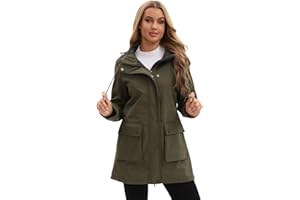 CHIGUO Chaqueta impermeable ligera de invierno para mujer, abrigo cálido con forro polar, chaqueta larga de softshell