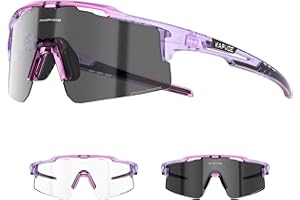 KAPVOE Fotocromáticas Gafas de Ciclismo Protección UV400 Transparente Gafas de Sol Deportivas Mujeres Hombres K75