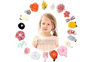 MOFASVIGI Kids Hair Clips 20pcs Flower Bow Hair Clips Baby Girls Rainbow Hair Bow Hair Accessories Alligator Hairpins Barrettes For Toddler Girls Newborn kids(Yellow)