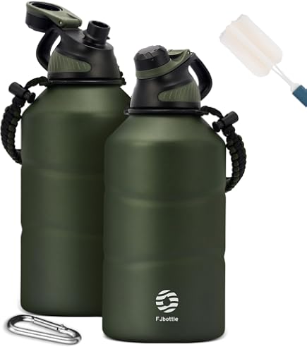 Bouteille D'Eau Tactique 1,9L Isotherme Acier Inox - Pour Randonnée, Camping, Chasse
