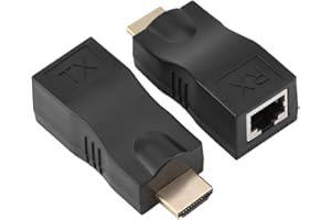 TOPIKY 1080P HDMI Extender, 30m do RJ45 Kabel sieciowy Extender Konwerter Repeater TX nadajnik RX na CAT-5e CAT6 dla HDPC 4K 2K