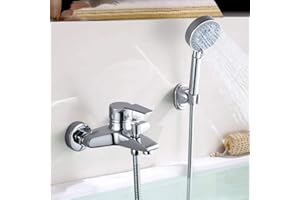 Auralum Armatura wannowa ze słuchawką prysznicową, klasyczna armatura do wanny, zestaw 5 funkcji do wanny i łazienki