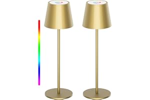 Aipsun 2 sztuki ściemniana lampa stołowa LED, akumulatorowa, 5000 mAh, dotykowa, ściemniana, 8 kolorów, ciepła 3000 K + RGB, bezprzewodowa, aluminiowa, USB-C, IP54, do użytku wewnątrz i na zewnątrz