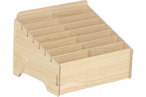 Awleynz 14 Gitter Handygarage Schule, Handy Hotel Aufbewahrungsbox Holz, Multi-Grid-Aufbewahrungsbox FüR Mobiltelefone, Klassenzimmer, BüRo, Schule (Wood color, 14 Grid)