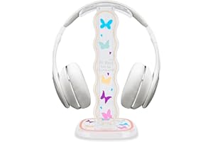 DiyGody Soporte para Auriculares y Cascos Universal en Mesa, Stand para Headphone en Acrílico con Diseño de Mariposas, Soporte Auriculares Compatible con AirPods MAX, Sony, Bose, Shure, Philips, AKG