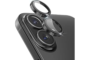 CloudValley für iPhone 17 Kameraobjektivschutz, [1 Sekunde Installation] Ultra-HD-Abdeckung aus gehärtetem Glas, [Hüllenfreundlich] Metalllinsen-Bildschirmschutzring, Schwarz