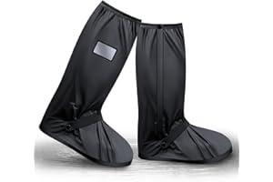 ELEPRUC Schuhüberzieher Wasserdicht, Schuhüberzieher Wiederverwendbare mit Reißverschluss, Regenstiefel-Schuhabdeckung, Rutschfeste Regenfüßlinge mit Reflektorstreifen, für Regen Schnee Outdoor L(40-42)