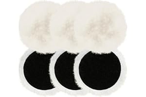 Huiyuenuo Pack of 6 Lambswool Polishing Hoods, Polishing Attachment Compatible with Bosch Random Orbital Sander, Lambswool Polishing Discs Polishing Pads, Polishing Hoods, with Velcro for Car, Cork