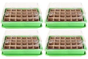 Schramm® Set da 4 pezzi per la coltivazione di serra, vasi, serra da interni, 27 x 19 x 11 cm, per 96 vasi