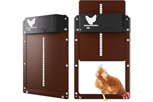 JORKLIFE The Latest 2.0 Automatic Chicken Door, Door Opener, Chicken Coop with Light Sensor, Multi-Mode Chicken Flap, Includes Slider with Guide Rails, Safe Chicken Rearing