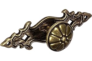 Gedotec Möbel-Griff Antik Messing braun - Metall Möbelknopf Vintage - BAAL | Schrankknopf mit Rosette im Landhaus-Stil | Rund-Knopf Ø 25 mm | 1 Stück - Möbel-Knauf mit Zier-Platte inkl. Schrauben