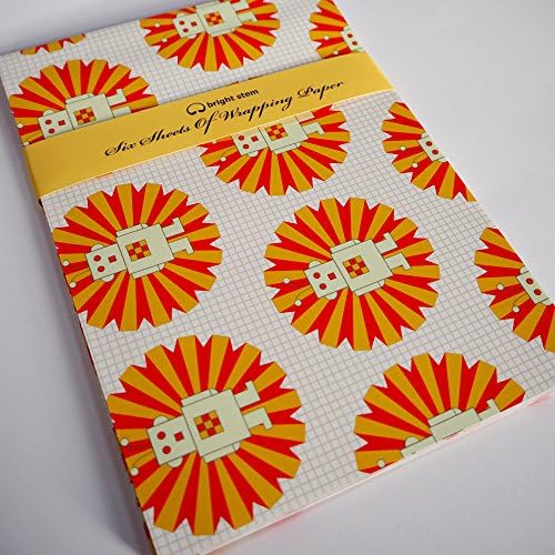 Bright Stem Children's Robot Wrapping Paper 6 Sheets (folded)