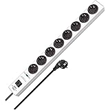 Brennenstuhl Hugo! Power Strip 4-way with Surge Protection (2 m Cable and Switch, Housing made of Unbreakable Polycarbonate),