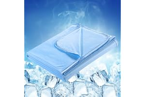 ‎LUXEAR Luxear Kühlende Sommerdecke 150x200cm, dünne leichte Kühldecke Kuscheldecke aus Japanische Arc-Chill Q-Max 0,5 Kühlfaser+100% Bambusfasern, Wohndecke Sofadecke Reisedecke Couchdecke