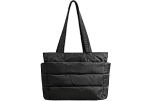 charlore Damen Handtasche Quilted Puffy Tote Bag，Leichter Schultertasche Mit Laptop-Polsterfach, 20L Wasserdichte Einkaufstasche, Geeignet Für Arbeit Reisen Einkaufen & Fitness.