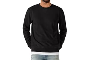 Runcati Herren Sweatshirt Langarm Rundhals Pullover Männer Einfarbig Langarmshirt Basic Freizeit Sport Oberteile