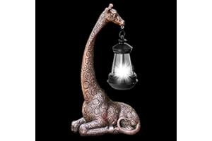 Bajbumgn Statua della giraffa, lampada giraffe,Statue del giardino giraffe in resina - Ornamento da cortile per la casa accattivante Ornamento simpatico lampada per sculture per animali per vacanze di