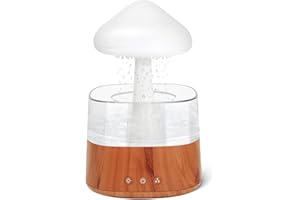 RUIZHI Rain Cloud Humidifier - 450ml Luftbefeuchter, Stimmungslicht Aroma Diffuser 30dB, 3 Modi Regen Pilz Lampe Befeuchtung für Kinderzimmer, Schlafzimmer, Zuhause, Büro