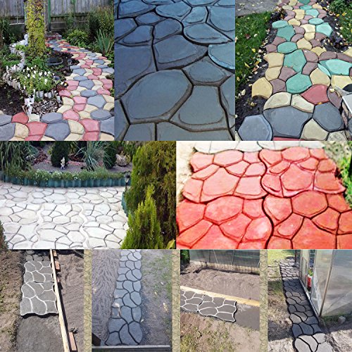 @tec Betonform Schalungsform Gießform Plastikformen für Beton, Natursteinpflaster-, Kopfsteinpflaster-Schablone, Pflastersteine, Terrassenplatten, Trittplatten und Gehwegplatten für Garten 60x50x5 cm - 4