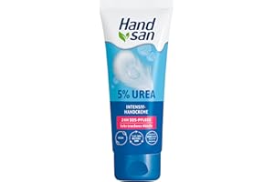 ‎HAND SAN Handsan Urea Intensiv Handcreme | mit 5% Urea | Feuchtigkeitsspendend & schnell einziehend | für sehr trockene und strapazierte Hände | 90ml