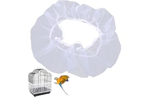 RTRTGS Couverture De Cage À Oiseaux,Housse Cage Oiseau,Jupe De Cage À Perroquet,Housse De Protection en Maille,Jupe Cage Oiseaux,Maille Garde-Jupe,Ventilé Est Antipoussière(Blanc)