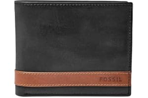 Fossil Porte-monnaie pour hommes Quinn Cuir Bifold 11,43 cm L x 2,54 cm L x 9,525 cm H