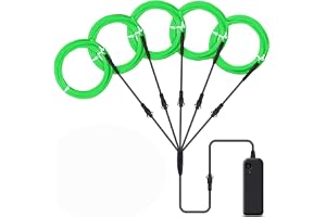Lychee Bärbar 5 x 1 meter neonljus glödande strobering elektroluminescerande tråd flexibel ljus neonljus EL tråd för jul halloween kostym dekoration fester