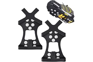 OAAO 1 Pair Of Anti-Slip Spikes, Ice And Snow Non-Slip Shoes, Shoe Spikes, 10-Tooth Ice And Snow Traction Spikes, Stainless Steel Shoe Spikes
