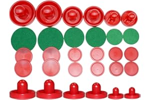 LZYMSZ Home Standard Air Hockey, 6 Sätze Leichte Air Hockey Ersatzpucks und Slider Pusher für Spieltische Ausrüstung (Klein/Mittel/Groß)