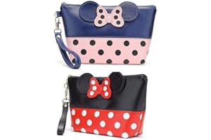 LDYQ 2pcs Bolsa de Maquillaje Bolsas de Lavado de Lunares Estuche de cosméticos de Moda Estuche de Belleza de Viaje Estuche de Aseo de Lavado Lindo para Mujeres niñas