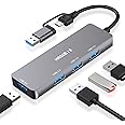 HRSDEIE USB C Hub, Aluminum Ultra-Slim USB 3.0 Hub Usb 4 Ports for Desktop, 5Gbps High-Speed USB Splitter, USB C Multiport Adapter Multi USB Extender for MacBook, iPad Pro, ChromeBook,XPS, iMac, PC