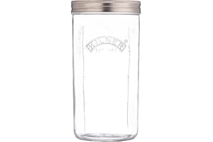 Kilner 1 Litre Fermentation Jar Set Wide Mouth Glass Jar with Silicone Valve Lid, Ceramic Weights & Recipe Booklet, Ideal for Small Batch Fermentation