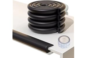 FOZOBAIY U Shape Baby Safety Edge Protectors,Foam Baby Proofing Safety Bumper Guard Strip,Table Edge Protectors For Kids,Suitable For Furniture Fireplace Desk Coffee table,4M(Black)