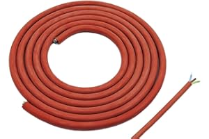 Doubleyou Geovlies & Baustoffe Câble en silicone 3 x 1,5 mm (3 m) pour sauna - Résiste à la chaleur - Idéal pour une utilisation dans un sauna