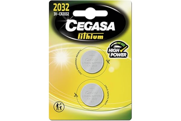 CEGASA CR2032 Pack 2 Pilas Botón de Litio