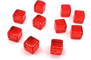 Lerpwige 200pcs 6 sided 8mm clear dice DIY educational engraved acrylic blank D6 party family board game role-playing square cube, Red