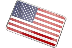 Ouitble Autocollant de Voiture Drapeau américain, 2 pièces Autocollant de Voiture Drapeau américain en Alliage d'aluminium pour Moto Automobile
