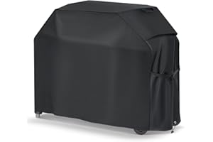 GARPROVM BBQ Cover, BBQ Covers Waterproof Heavy Duty Large 600D with Handle Vent Strap Drawstring Buckle Large BBQ Cover Rip-proof Dust-proof Anti-UV for Weber Brinkmann Outback Char Broil etc (150x63x119cm)