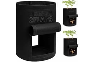 SYITCUN 40L Sac de Culture de Pommes de Terre avec 2 fenêtres,3 Pièces Sac Pomme de Terre,10 Gallons Sacs de Plantation de avec Robuste PoignéE,Sac de Plantation Jardin Sac de Legumes pour Tomates