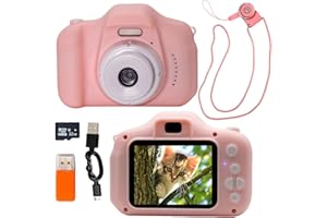 An Shopto Maxi Macchina Fotografica Bambini Rosa 48mp Full Hd Sd 32gb Doppia Fotocamera Batteria Ricaricabile Da 1200 Mha Zoom 8x Schermo 2,4 Idea Regalo Compleanno Per Bimbi Da 3 A 10 Anni