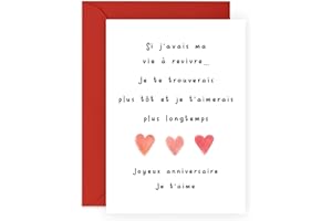 Central 23 Carte d'anniversaire douce pour mari femme – 'JE TE TROUVERAIS PLUS TÔT ET JE T'AIMERAIS PLUS LONGTEMPS' – Cadeau d'anniversaire pour petit ami petite amie – Carte d'amour