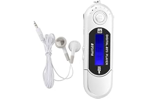 LetCart Digitaler MP3 Player, Tragbarer MP3-USB-Player mit LCD-Bildschirm und 32 GB Micro SD/Speicherkarte, FM-Radio, Sprachaufzeichnung, TF-Karte(Grau)