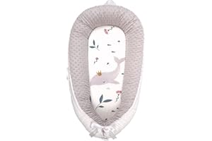 EAQ Baby Lounger Baby Nest for Co Sleeping Baby Bassinet Soft Breathable, Essentials for Newborn,100% Cotton Napping or Traveling for 0-12 Months (fish)