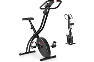 FITFIU Fitness BEST-200 - Cyclette pieghevole con disco d'inerzia da 8 kg, cardiofrequenzimetro, regolabile su 8 livelli di sforzo, allenamento cardio e riabilitativo moderato, peso massimo 110kg