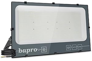 bapro 600W Focos LED Exterior, Alto Brillo Proyector Led 60000LM, Luz Exterior Luces IP66 Impermeable 3000K Blanco Cálido Foco para Iluminación de Seguridad para Jardín, Garaje, Hotel, Patio