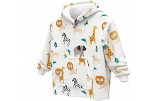 Daisy Dreamer Younger Kids Hoodie Blanket Infants Hooded Sweatshirt Unisex Cosy Fluffy & Warm Blankets with Front Pocket Wearable Blanket Gifts for Young Toddlers Kid Boys and Girls